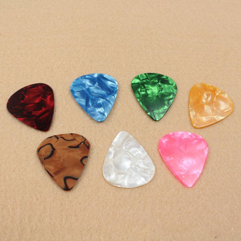 Top 10pcs (Warna Random) Picks Gitar Profesional Shrapnel Fashion Celluloid