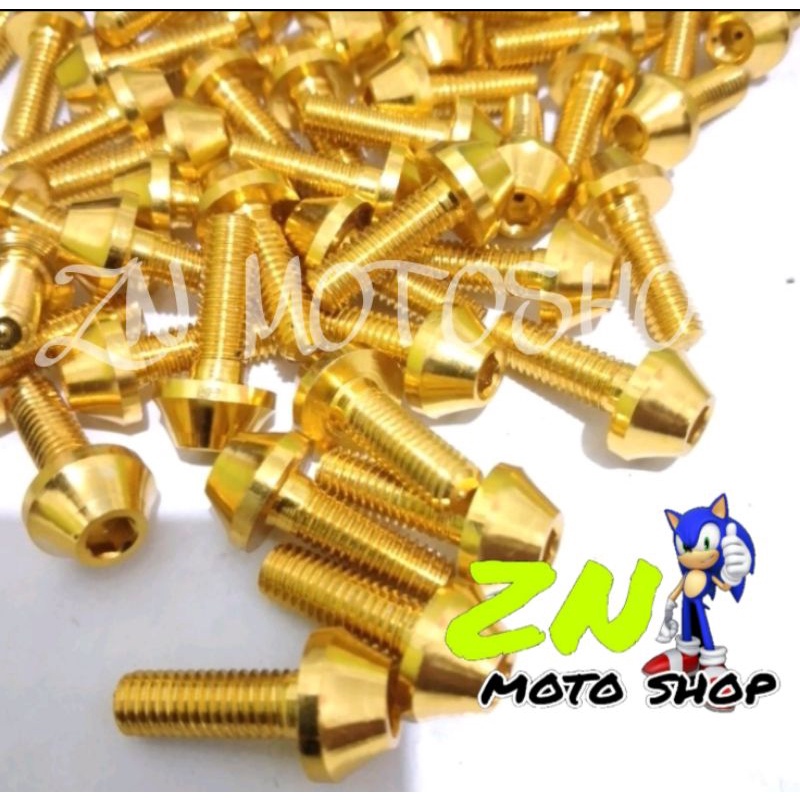 Baut CNC Kerucut M6x20mm Baut 10 / Baut Alumunium Krucut  M6x20mm Baut 10