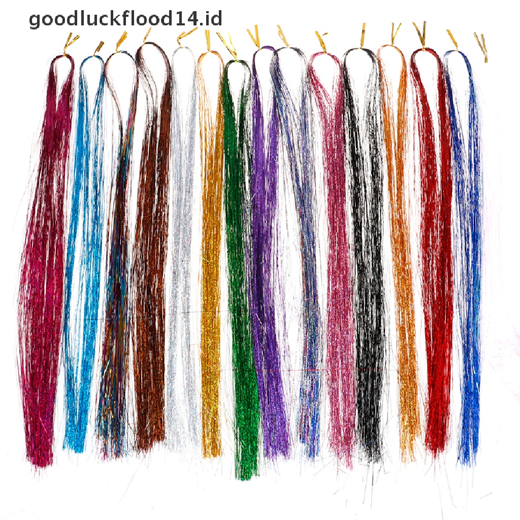 [OOID] 120 Strands Hair Tinsel Bling Silk Hair Flare Strands Glitter Rainbow Hair Decor ID