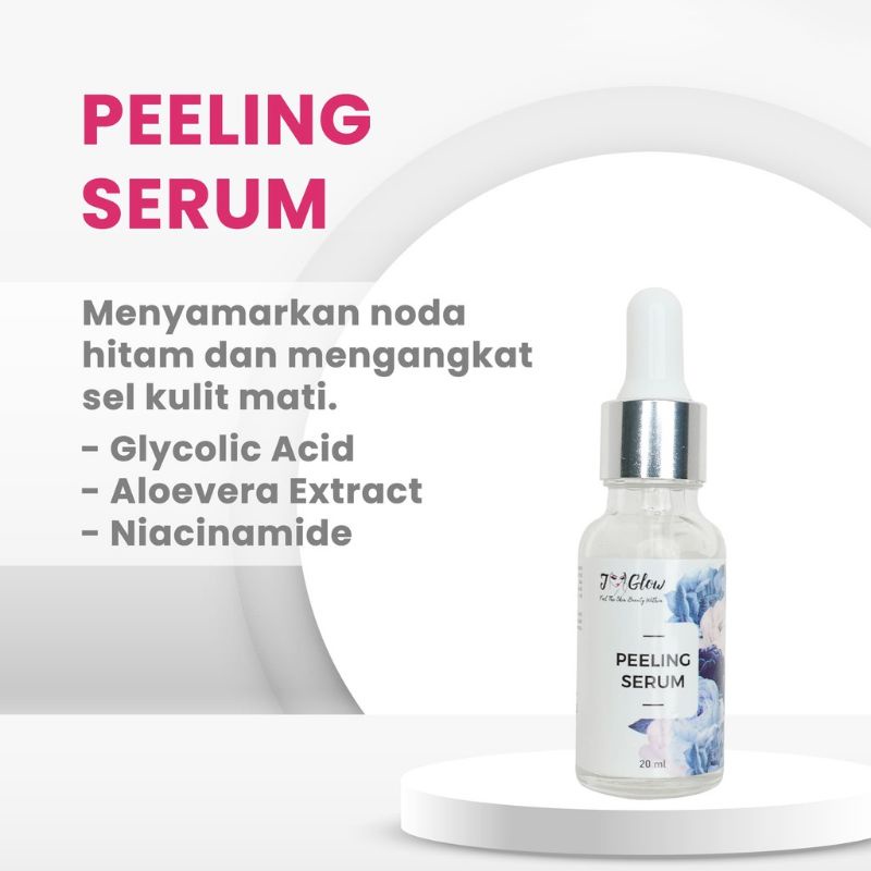 Jglow Skincare Paket Flek Peeling Serum Whitening Cream Skin glowing Perawatan Wajah Kecantikan Bpom-3
