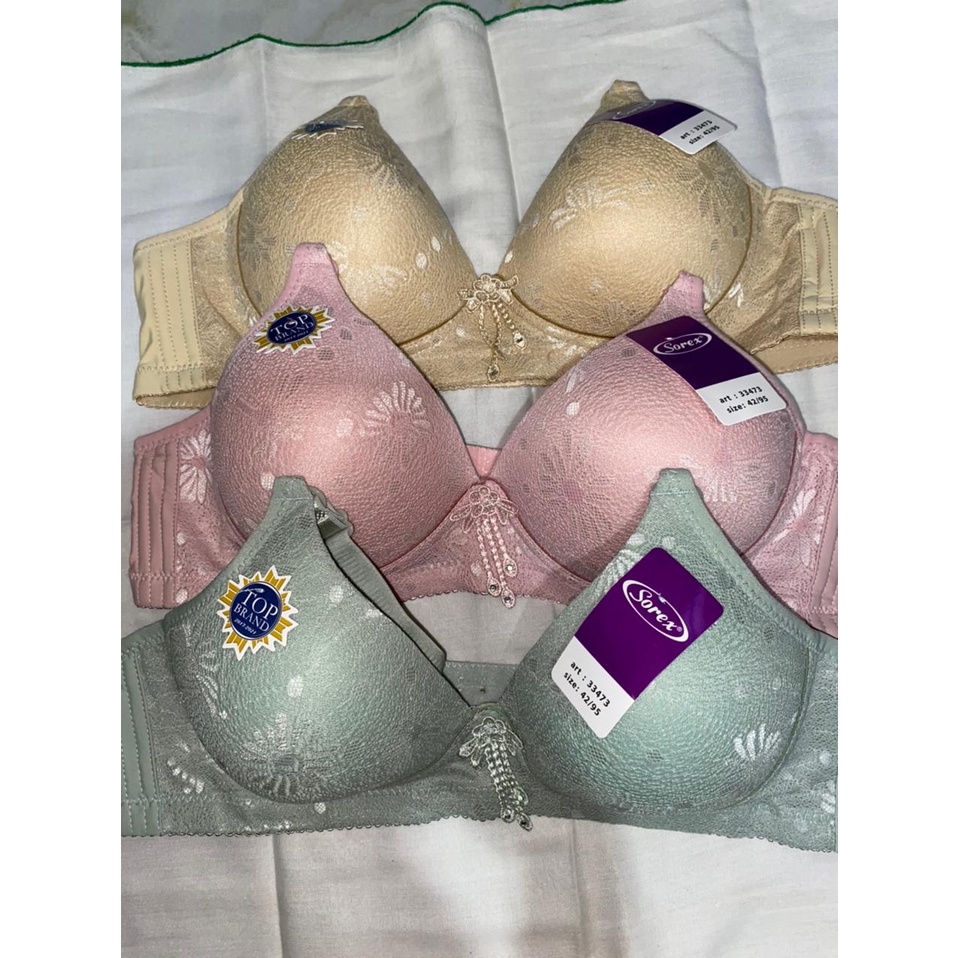 Bra Sorex Super Soft Tanpa Kawat Aneka Warna Cup sedang Motif Terbatas