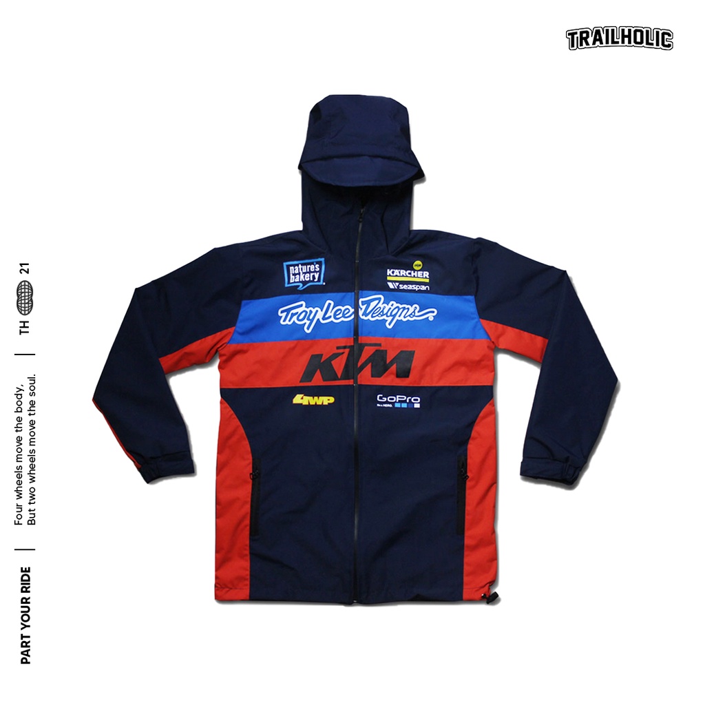 JAKET WATERPROOF - JAKET TRAIL ANTI AIR - JAKET KTM TLD NAVY - JAKET SUPERMOTO