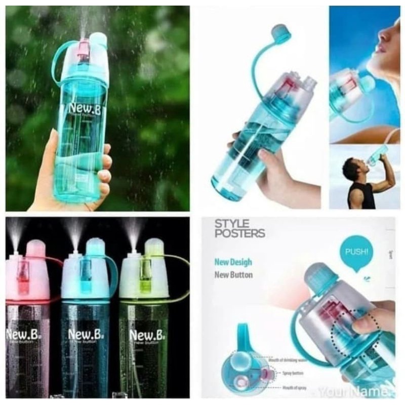 BOTOL SPORT NANO SPRAY / SPRAY WATER BOTTLE 600ML