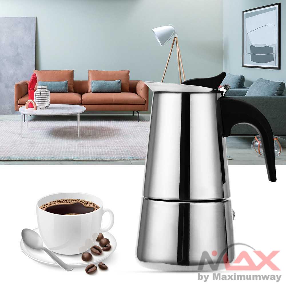 One Two Cups Espresso Coffee Maker Moka Pot Teko 300ml 6 Cup - Z20 Warna Silver