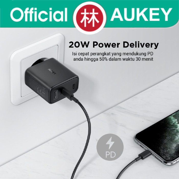 Aukey PA-F3S Dual Port Wall Charger Swift Mix Series