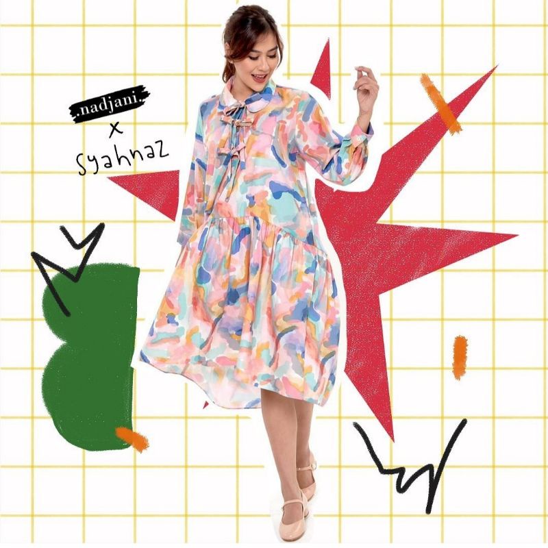 Oceana Dress Pink Nadjani x Syahnaz