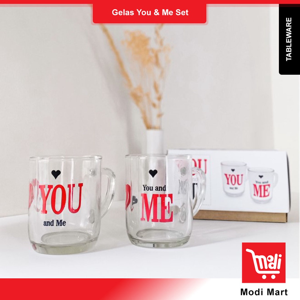 You and Me Set/Gelas Set/Couple Set/Gelas Kaca/Gelas Kaca Couple/Gelas Kopi Kaca(FREE PACKAGING)