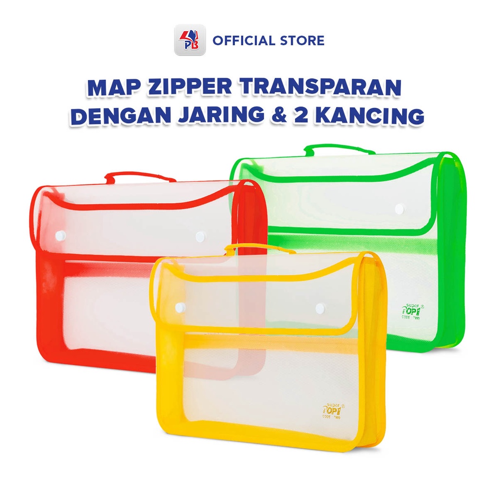 

Map Plastik / Map File / Map Zipper Resleting Map Kancing Dua Folio Jaring Map Tenteng Bahan Plastik Super Top 1 / PB EDUKASI ANAK - PBNB