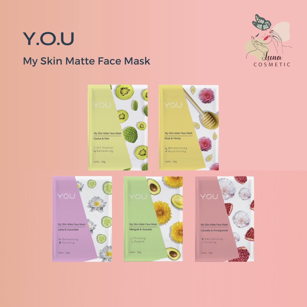 YOU My Skin Matte Face Mask [Melembabkan dan menutrisi Wajah] Skin Care | Masker Wajah