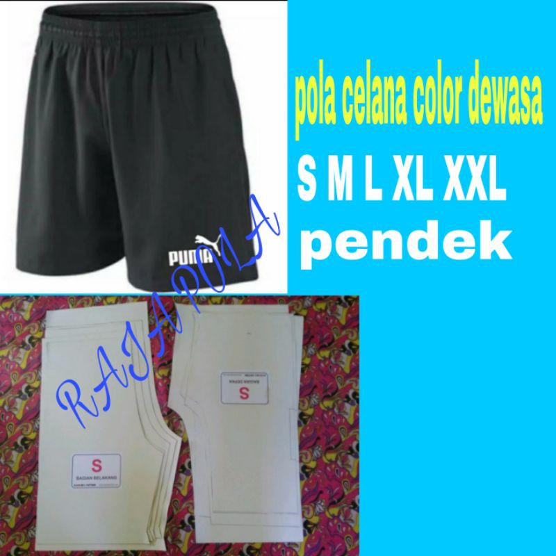 pola celana kolor pendek dewasa