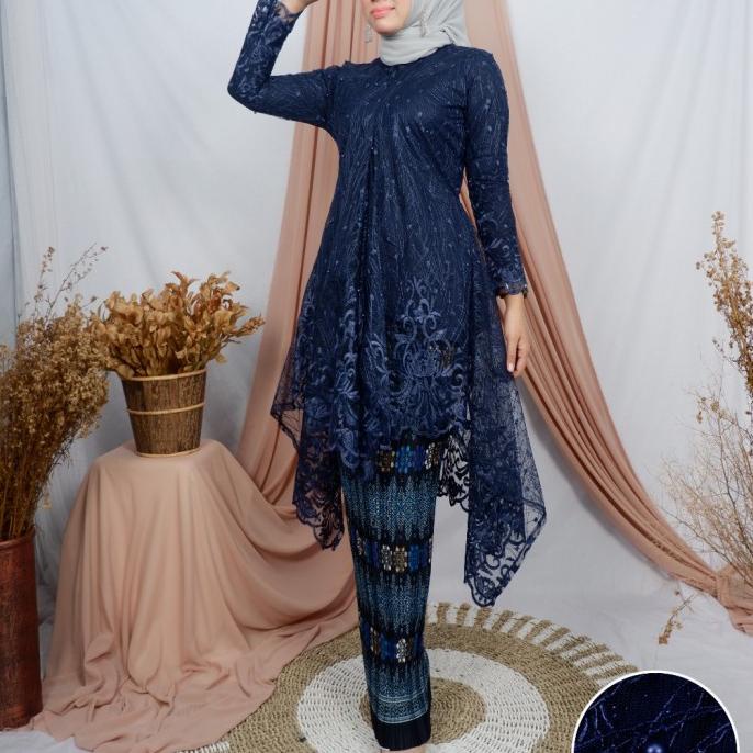 Setelan kebaya busui modern pesta baju/ jubrai baju tunik brokat tulle