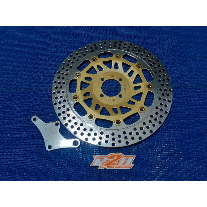 disc brake piringan cakram STING 300mm braket pnp satria 2tak hiu lumba / smash / shogun 110