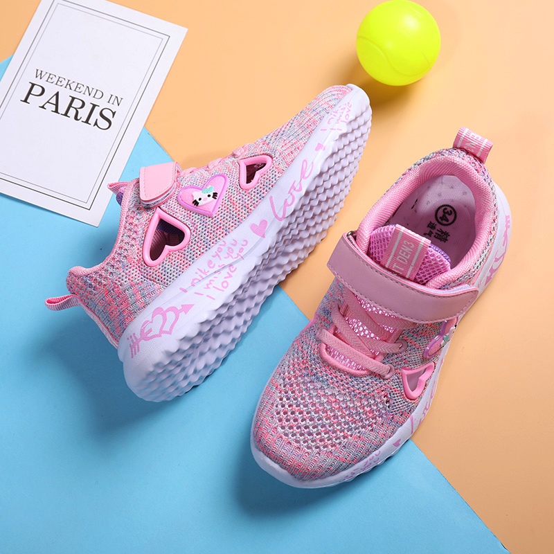 Sepatu anak perempuan Sepatu Sneakers Bahan Mesh Breathable untuk Sepatu anak