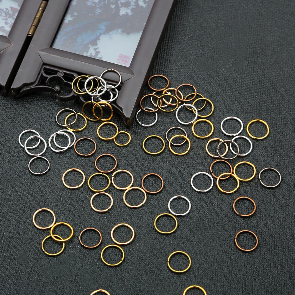 200-500 Pcs 3 / 4 / 5 / 6 / 7 / 8mm Open Jump Rings Warna Silver / Gold / Kuningan Untuk Membuat Perhiasan Anting