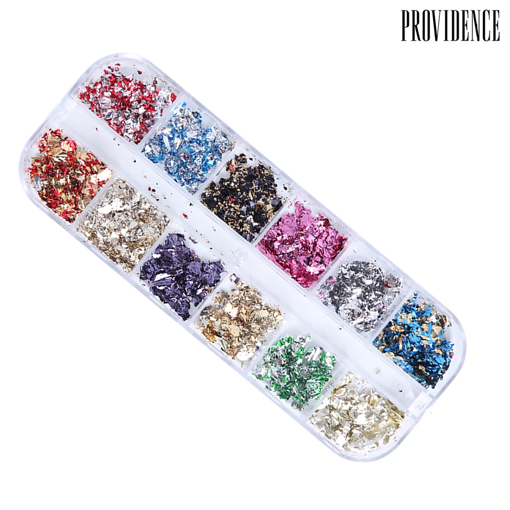 Providence 1 Box Ultra Thin Metallic Nail Foil Bright Color Irregular Crafts Making Gold Foil Flakes Makeup Accessories