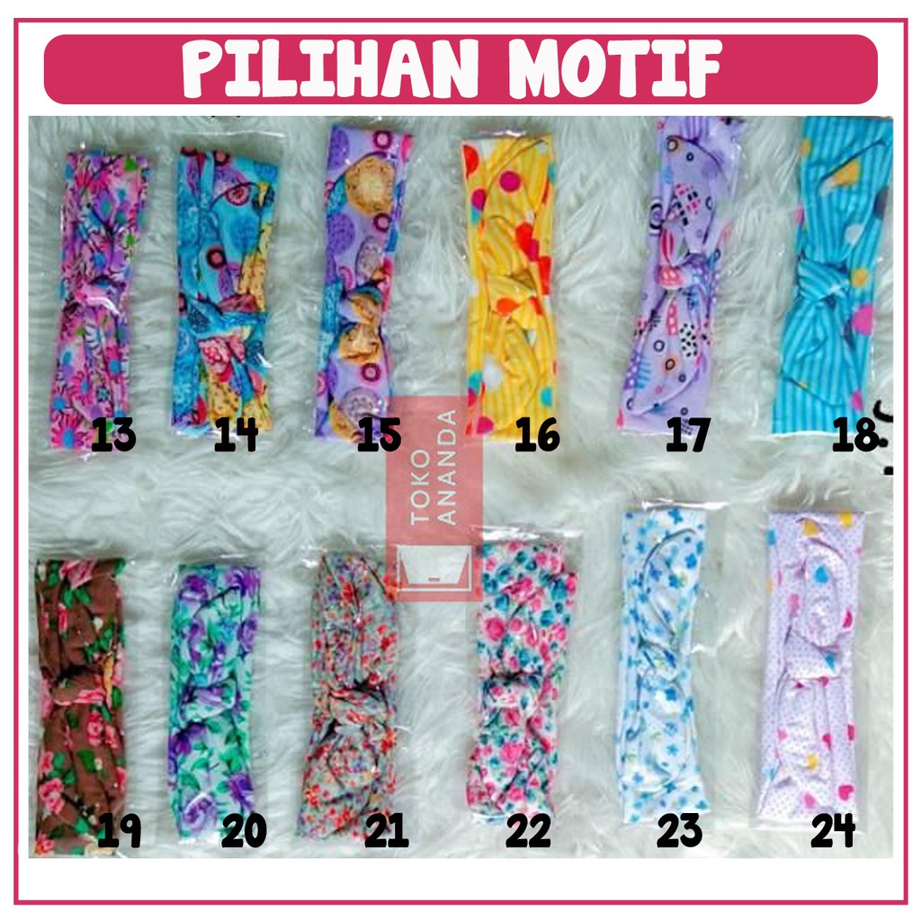 BANDANA BAYI POLOS DAN MOTIF / BANDANA BABY / HEADBAND BAYI / BANDANA