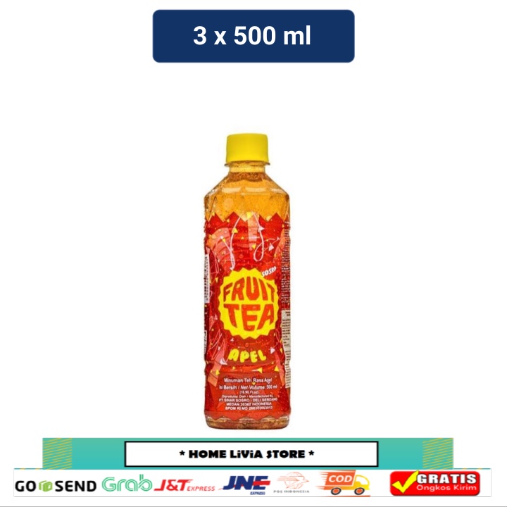 

Sosro Fruit Tea Apple Botol 3 x 500 mL