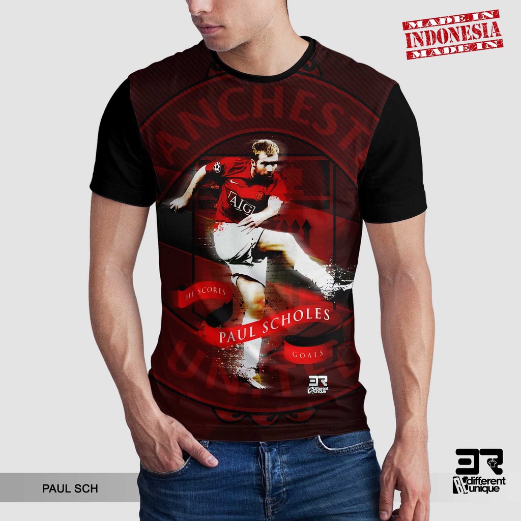 [ COD ] KAOS PRINTING GAMBAR TEAM SEPAKBOLA MANCHESTER UNITED paul scholes 1- BAJU SEPAK BOLA DISTRO
