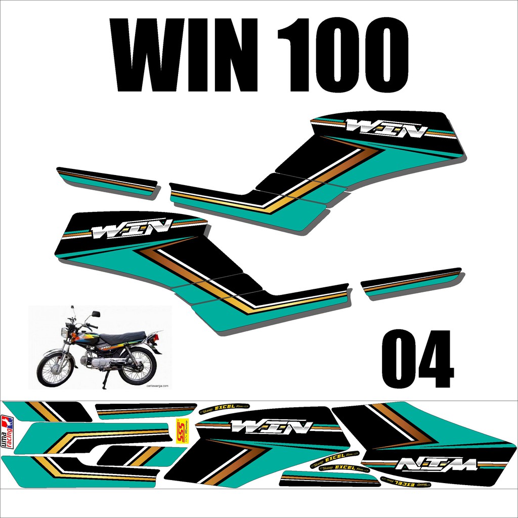 Stiker Striping Honda WIN 100 Keren – Sticker Lis Variasi Motor WIN Murah Desain DS WIN - 4