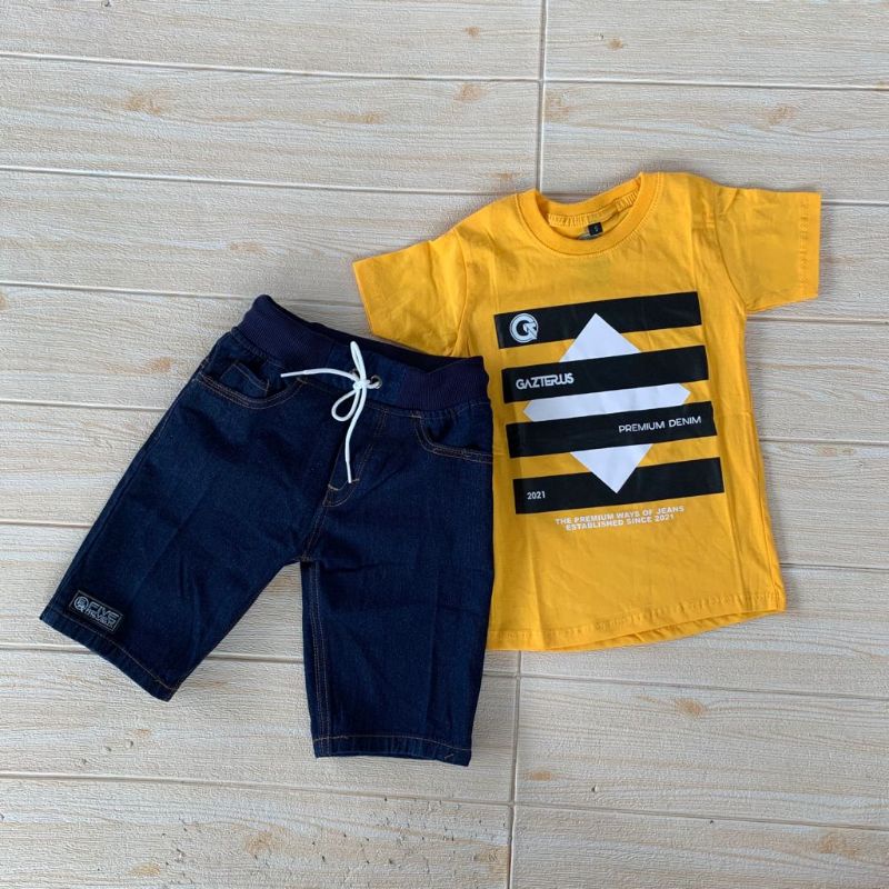 Setelan Jeans Anak Laki Laki Kaos Distro Anak Laki Baju Anak Cowo 1-12 Tahun AKP Marun Setelan Anak Laki Laki Import 10 11 12 Tahun Terlaris Terbaru-Navy_gaz ketupat