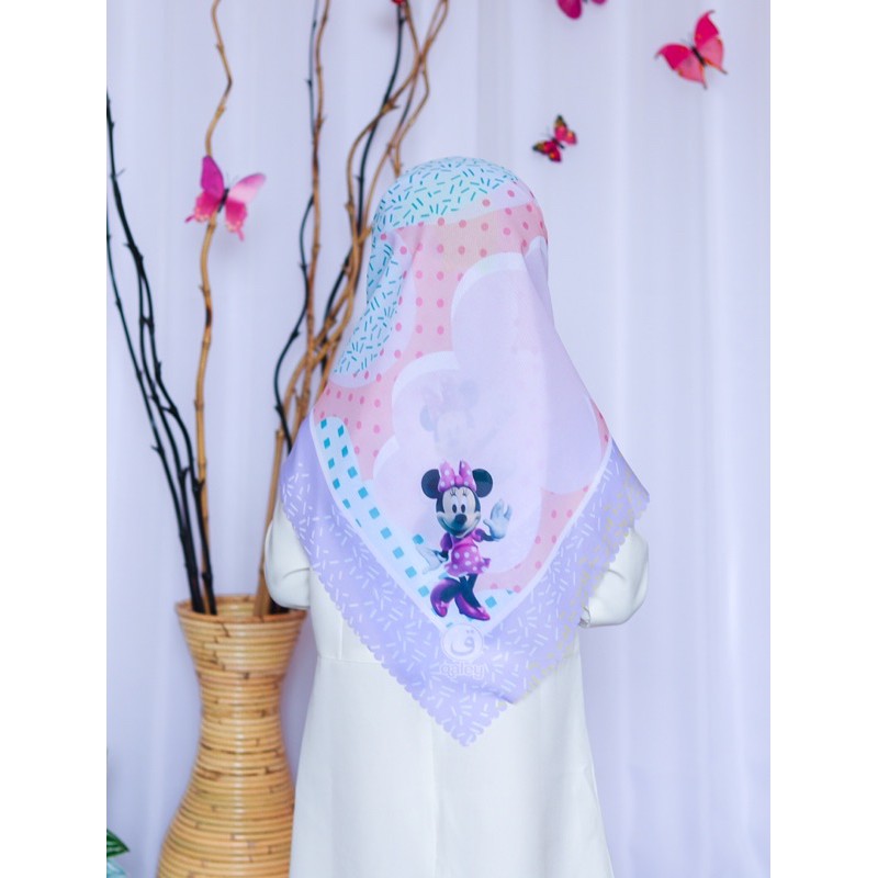 VOAL PRINTING ANAK MOTIF MINIEMOUSE LUCU / HIJAB ANAK LUCU / JILBAB ANAK KARAKTER/ KERUDUNG ANAK