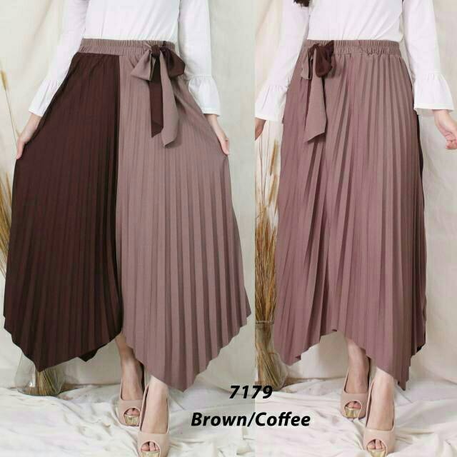 Two Tone Pleated Skirt/rok two tone/rok plisket twotone/rok plisket kombinasi/rok plisket combi