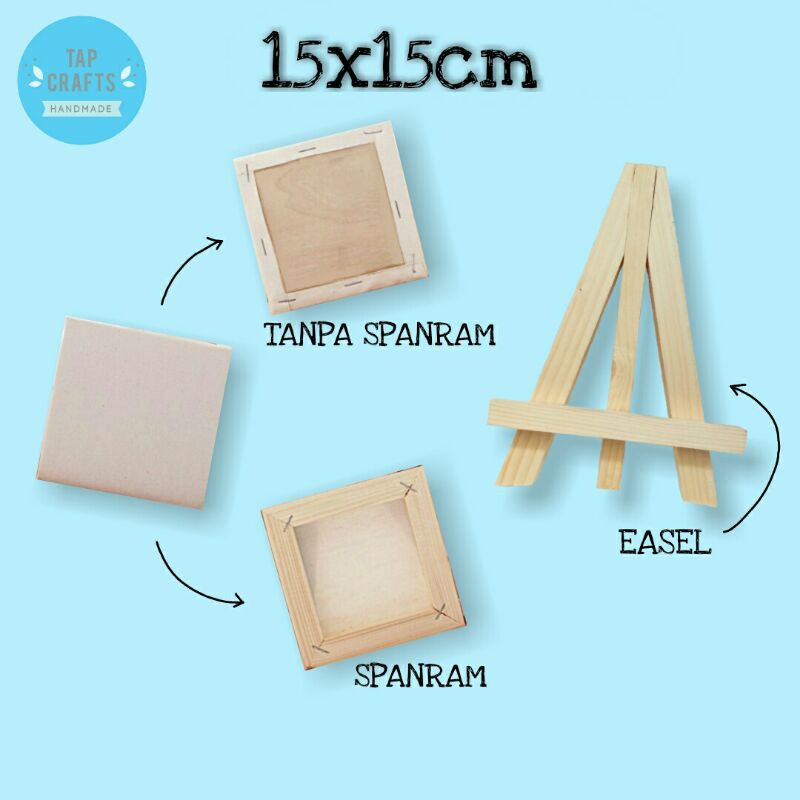 Kanvas Lukis Canvas Board ukuran 15x15cm Tripod Easel Kanvas Lukis Canvas Board ukuran 15x15cm Tripod Easel