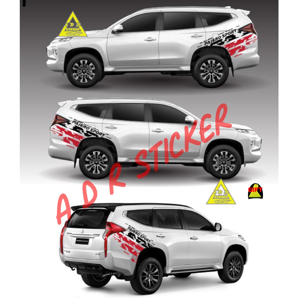 NEW STICKER STIKER MOBIL PAJERO SPORT CUTTING STICKER STIKER MOBIL MITSUBISHI PAJERO SPORT TERLARIS