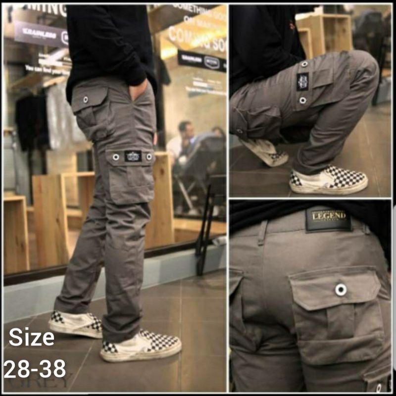 Leone Cargo Pants Black / Celana Kargo Chino Pria GutenInc
