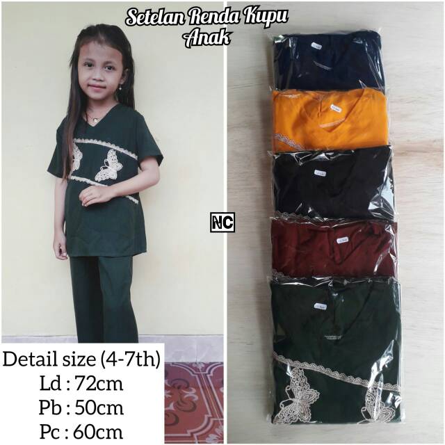 SETELAN RENDA ANAK /SETELAN ANAK ARABIAN USIA 4-7TH