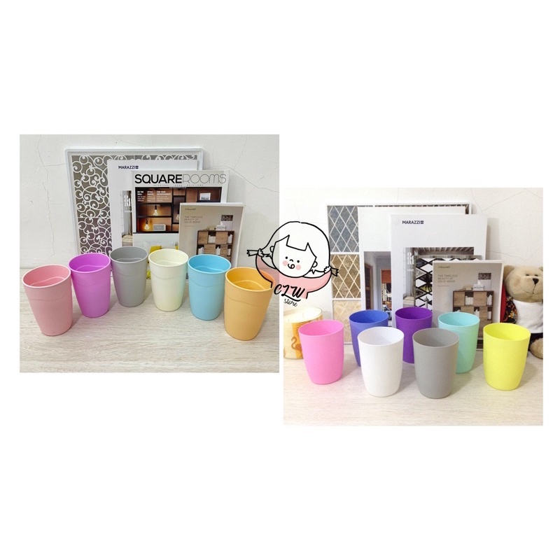 Gelas Minum Plastik Warna Pastel / Gelas Warna Soft / Gelas Plastik / Gelas Cangkir Souvernir / Teac