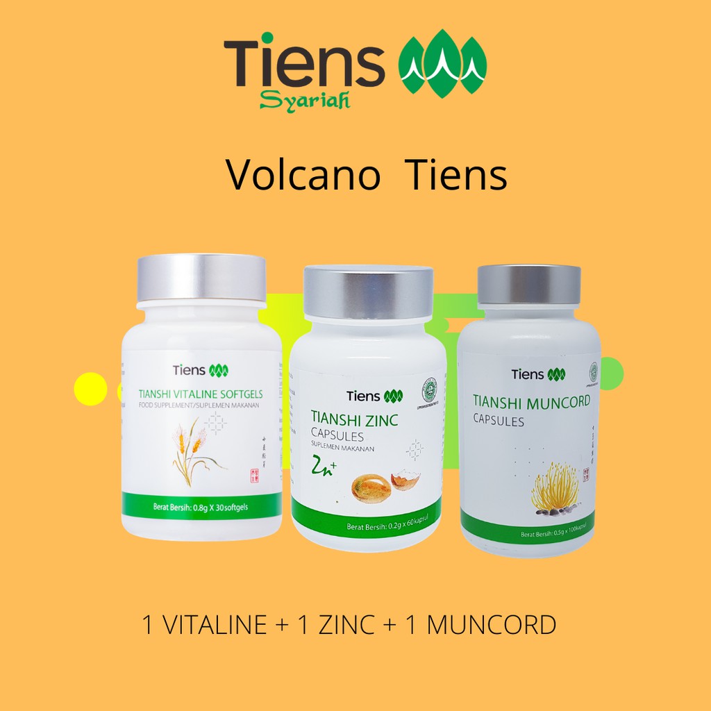 HERBAL MUNCORD TIENS PAKET VOLCANO | TIANSHI MUNCORD ZINC VITALINE | STAMINA PRIA
