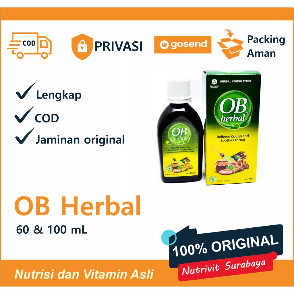 OB HERBAL DEWASA SYRUP 60 &amp; 100 ML