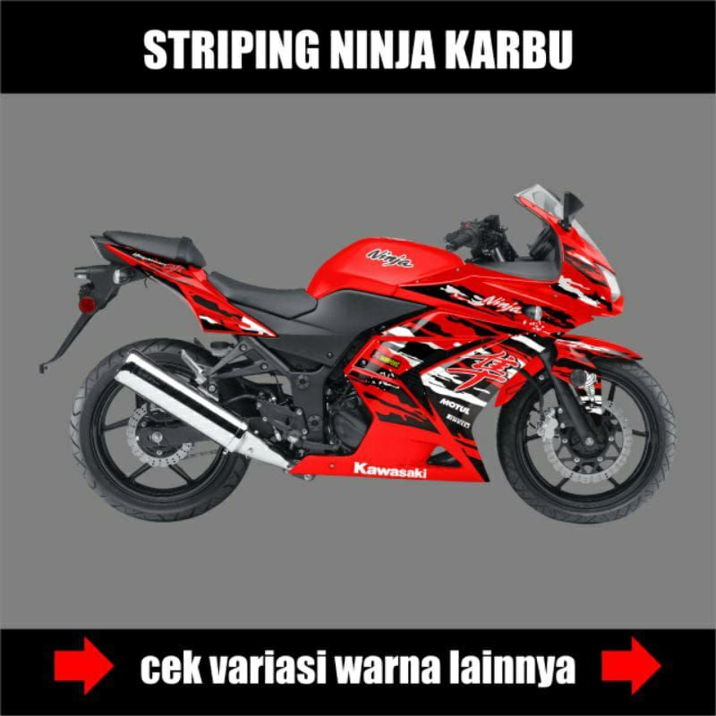Striping Ninja 250 Karbu - Sticker Ninja 250 Carbu - Striping variasi KAWASAKI NINJA 250 KARBU