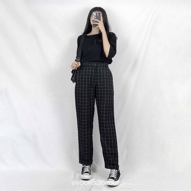 SQUAR PANTS ZAHRA~• Celana Flanel Wanita Motof Kotak~Kotak / Harem kotak pants wanita //Celanawanita