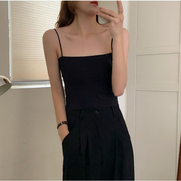 Tanktop 20 tank top spaghetti panjang square neck dalaman wanita atasan innerwear cewek-3
