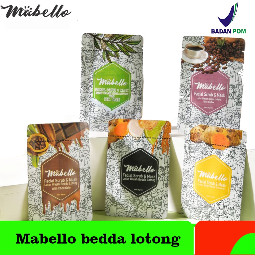 Masker wajah masker muka mabello bedda lotong