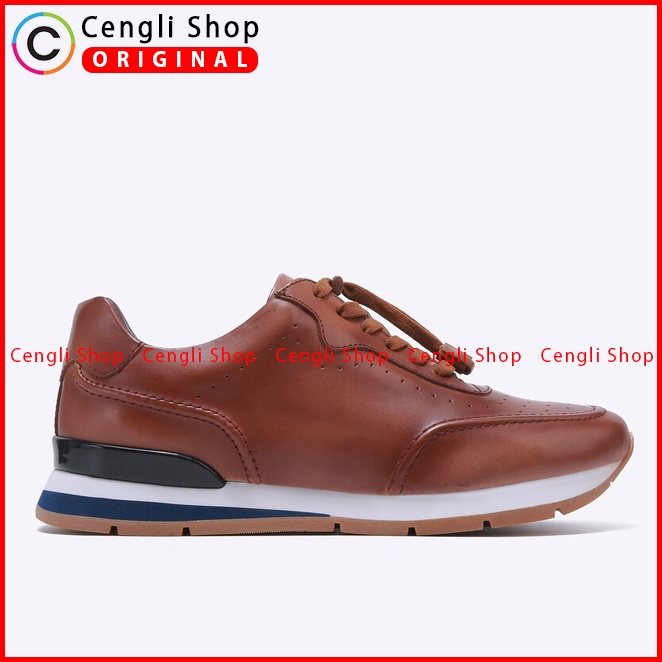 SEPATU SNEAKER EVERBEST PRIA ORIGINAL CASUAL KETS KULIT COKLAT EM25