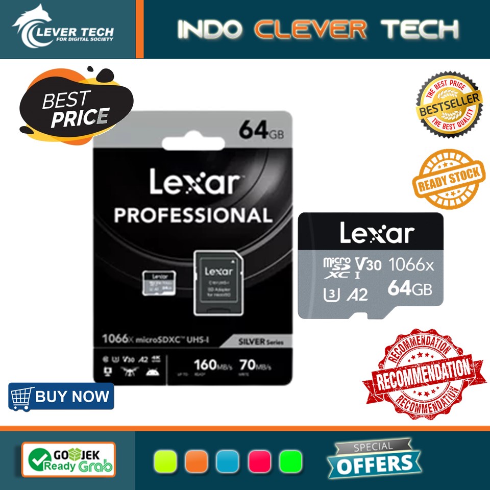 Lexar Microsd 64GB Professional 1066x Up to 160Mb/s