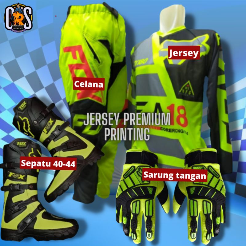 JERSEY MOTOR TRAIL SET/Paket setelan trail/Set Jersey MX CROSS JERSEY SEPATU CELANA GLOVE TRAIL/Pake