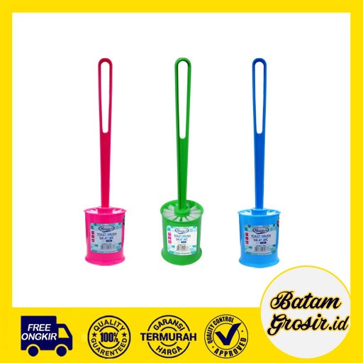Batamgrosir.id| Sikat Wc Dengan Tatakan - Brush Pembersih Closet - Sikat Toilet Gagang Hawaii 7066dt