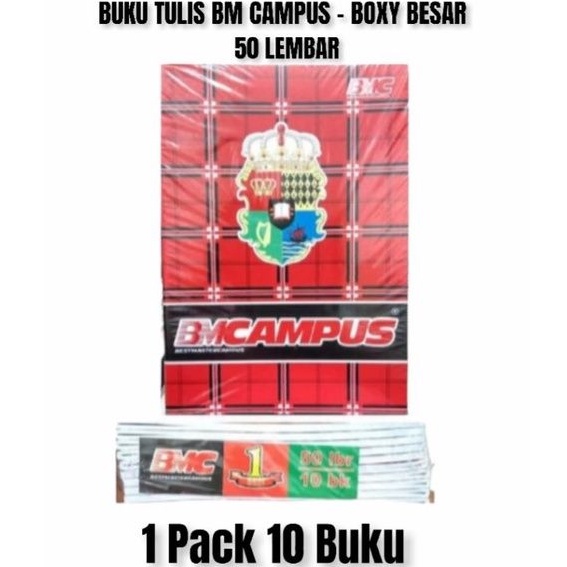 

Buku Tulis BMC CAMPUS BOXY PANJANG 50 lembar isi 10 Buku