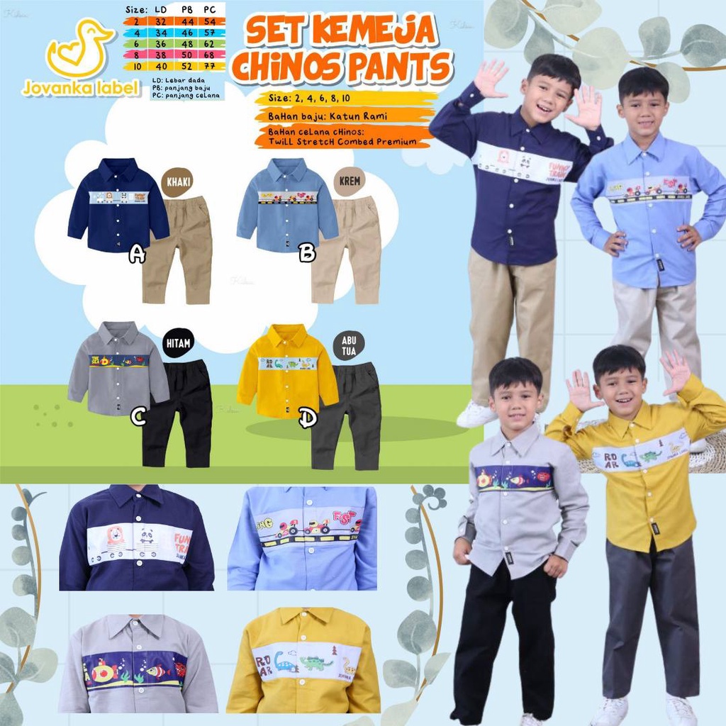 Set kemeja CHINOS PANTS JOVANKA LABEL