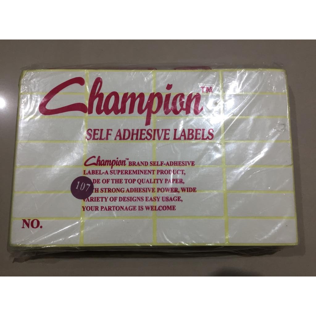 Label Champion No.107 - 18 x 50mm