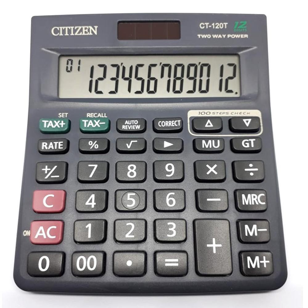 

zH6Code Kalkulator Citizen Type CT 120 T - Calculator Citizen 12 Digit CT-120T(M3N1) (siap Kirim)