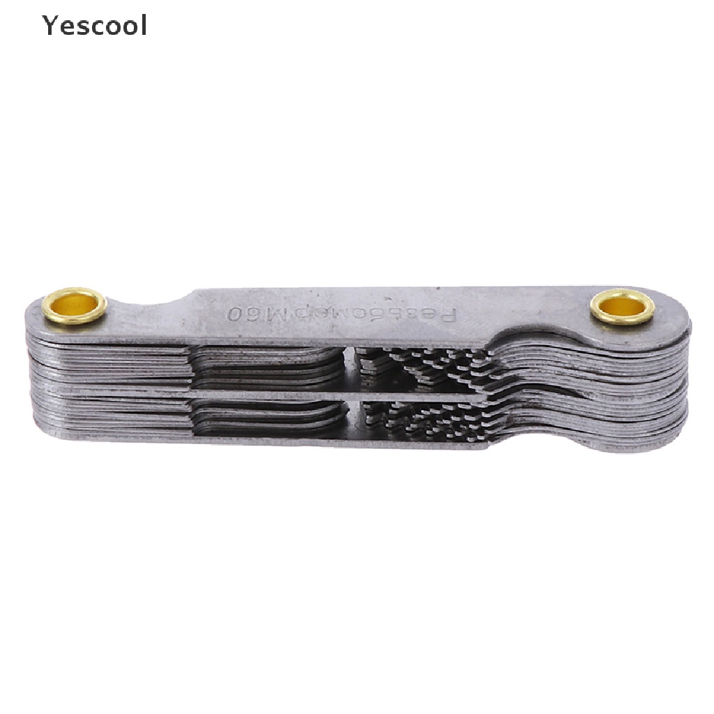 Yescool 40Pcs Alat Ukur Drat Ulir Sekrup Metrik 60 Derajat