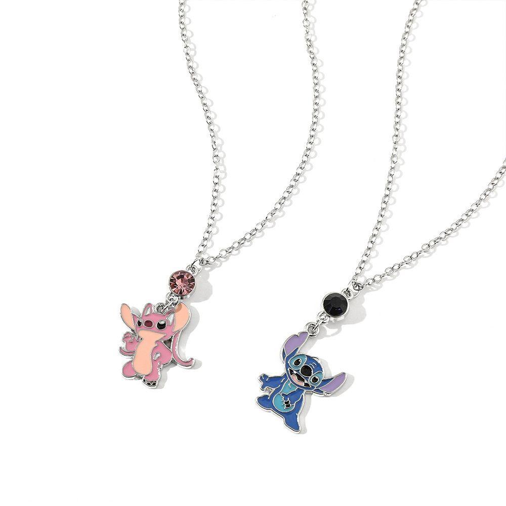 Nickolas1 Best Friends Kalung Lucu Kreatif Perhiasan Persahabatan Lilo &amp; Stitch Angel Stitch Couple Necklace