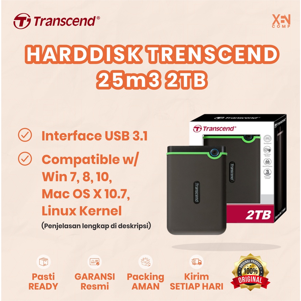 Hardisk / Harddisk / HDD Eksternal Transcend 2TB StoreJet 25M3 USB 3.0