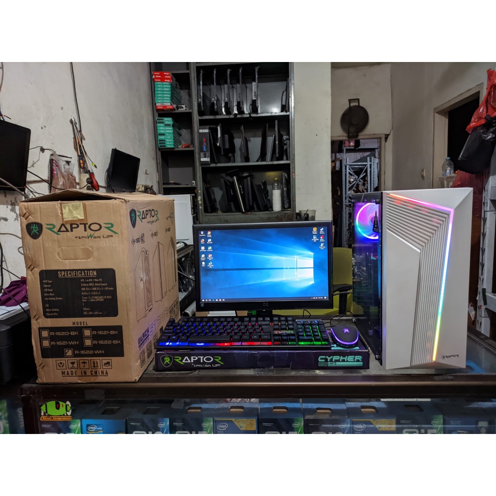 Paket Komputer PC+LCD+keyboard+mouse ( Core i3/i5/i7 Casing Transparan + Fan RGB )