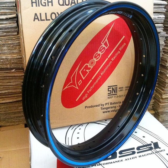 VELG ROSSI 17-300 CANDY TWO TONE LIST BIRU/GOLD/MERAH